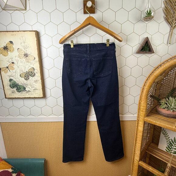 NYDJ Marilyn Straight-Leg Dark Wash Denim Jeans - Size - 4P - Picture 3 of 6